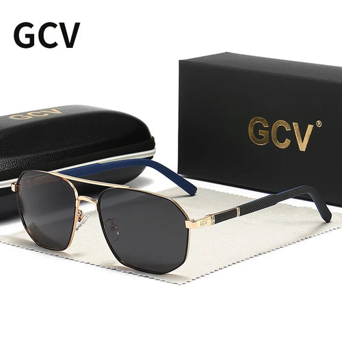 GCV 2021 Brand Classic Pilot Square Polarisierte Sonnenbrille Metallrahmen Herren Fahrbrille Männliche Sonnenbrille UV-Schutz Luxus