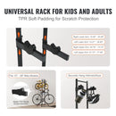 SucceBuy 2/4 Bike Storage Rack Standing Gravity Wall Vertical Adjustable Bike Rack Garage Sturdy Steel Easy Assemble for Garage