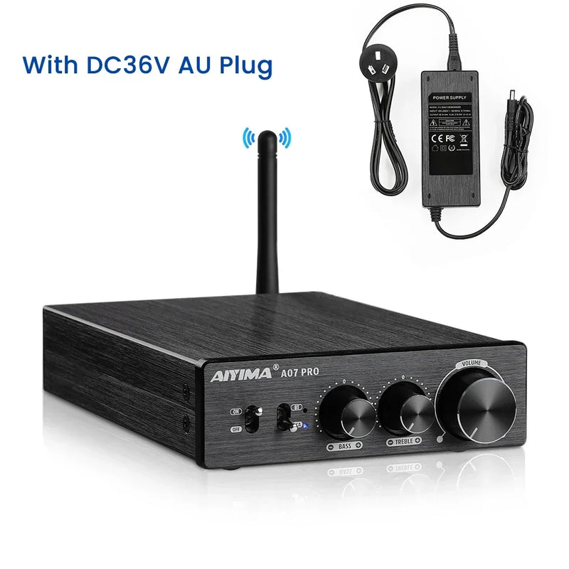AIYIMA A07 PRO Bluetooth Amplifier TPA3255 QCC304X Stereo 2.0 Channel 300Wx2 Power Digital Amplifier RCA APT-X Home Sound AMP