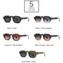 SO&EI Retro Polygon Square Women Rivets Sunglasses Gradient Shades UV400 Men Brand Designer Punk Sun Glasses