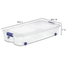 66 qt wheeled storage box, durable and stackable, convenient for under the bed, suitable for home storage