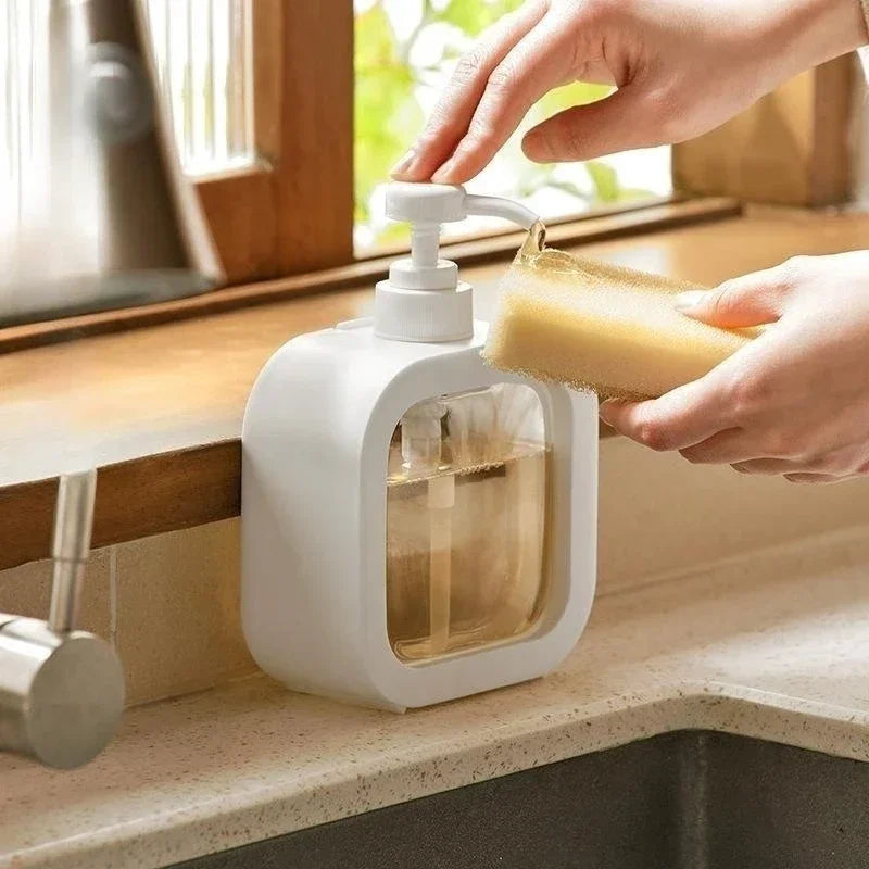 Liquid Dispenser Bottles Push-Up Kitchen Soap Dispenser Large Capacity Cleaning Fluid Container Sink Accessories