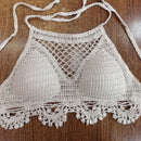 Sommerurlaub Strand Camis Lady Sexy Quasten Häkel-Camisole Frauen Sexy Quasten Bikini Camis weibliche Häkel-Neckholder Bikini-Tops