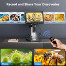 7inch Digital Microscope 1200X Magnification for Coin PCB Circuit Repair 16MP HD Soldering Microscope with Lights, PC View