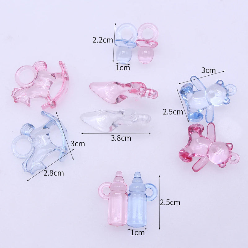 24pcs Plastic Mini Glass Slipper 3D High Heel Shoe Shape Party DIY Decorations Cake Decoratiing Tools DIY Pink Clear