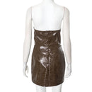 The Mirabelle | Strapless Faux-Leather Party Mini Dress