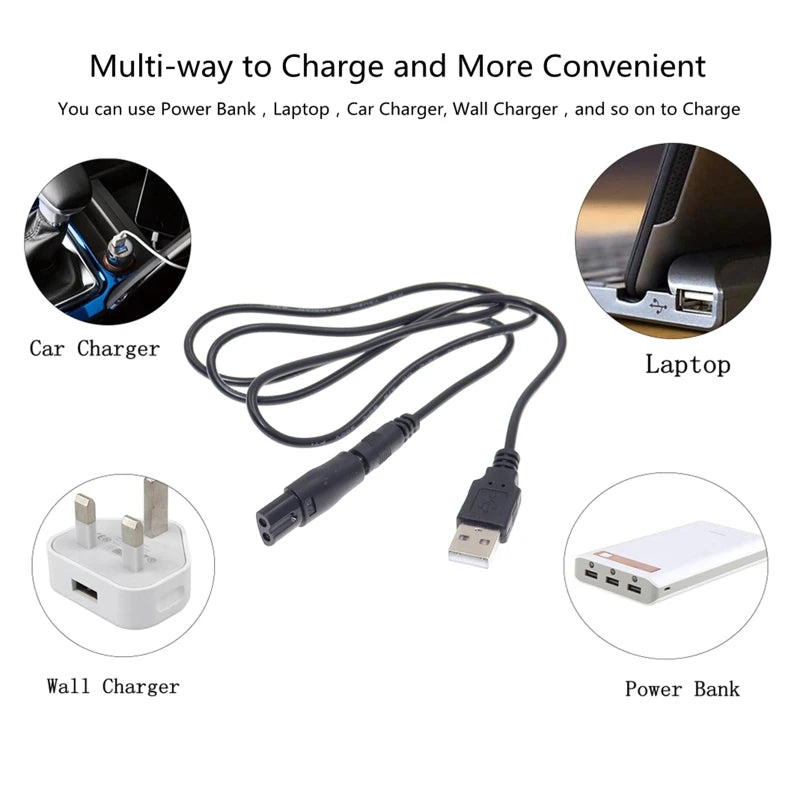 6 PCS/7 PCS /8 PCS  Power Cord 5V Replacement Charger USB Adapter Suitable for All Kinds of Electric Hair Clippers