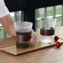 2/4/6pcs Japanese Style Glass Heat Insulation Coffee Milk Mug Walnut Cup Sleeve Drinkware Beautiful Tea Drinking Beer Gift Set