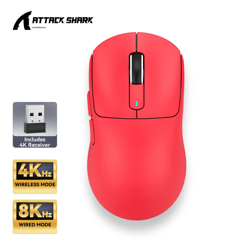 X3 Pro 4K/8K Hz Mouse 59g Superlight BT/2.4G Wired Wireless Mouse PixArt PAW3395 Gaming Sensor 26000 DPI for Win/Xbox/PS/Mac