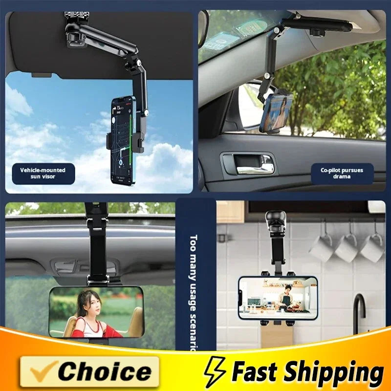 Car mobile phone holder sun visor car universal navigation holder direct view car multi-function holder