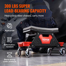 SucceBuy Rolling Mechanic Seat 300LBS w/ Wheels Tool Trays Drawer Heavy Duty Roller Creeper Seat for Home Garage DIY Automotive