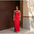 The Meridian Line | Colour-Block Halter Maxi Dress