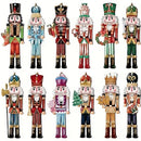 12pcs Christmas Wooden Nutcracker Soldier Pendant Xmas Tree Hanging Ornament 2025 Navidad Decoration for Home New Year Gift