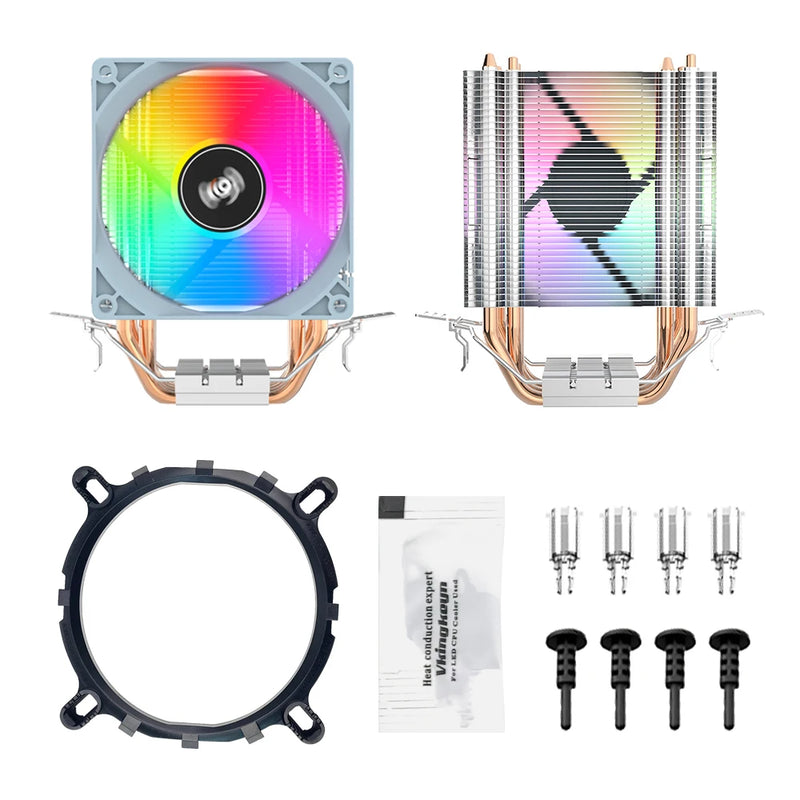 Aigo Air CPU Cooler Cooling Fan Quiet Ventilador 4 Heat Pipes Radiator Intel LGA 1150 1151 1155 1700 775 1200 AMD AM3 AM4 AM5