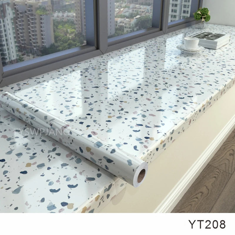 Marble Kitchen Stickers Wallpaper Waterproof And Oil Proof And Stove TV Background Wall Stickers Bathroom Tile Stickers