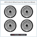 16inch Blade Style Hub Cap Cover for Iron Rim Wheel Cover Set of 4 Steel Wheel Cover Replacement Hubcap for R16 Tire