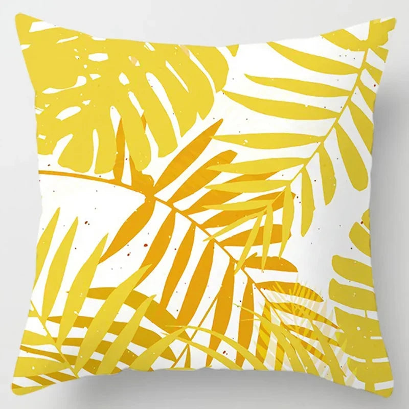 Modern Simple Yellow Flower Pillowcase Home Sofa Cushion Lumbar Pillow