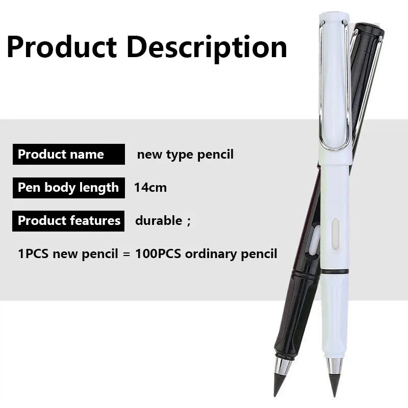 7PCS/Set Eternal Pencil and Refill Innovation Durable Writing Smoothly School Office Supplies Stationery