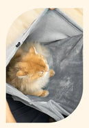 Cat Carrier Apron with Holes Outdoor Travel Small Cat Dogs Hanging Chest Bag Sleeping Pocket Winter Plush Pets Carrier Pouch