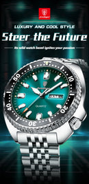 POEDAGAR Luxury Brand Men Clock Date Week Fashion Quartz Male Wristwatch Luminous Waterproof Stainless Steel Men's Watches Reloj