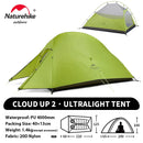 Naturehike Cloud Up 2 People Tent Ultralight 20D Camping Tent Waterproof Outdoor Hiking Travel Backpacking Cycling Fishing Tents