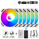 Wovibo PC Computer Cooling Case Radiator, Fan Cooler, RGB, ARGB, PWM, 4Pin, 5V, 3Pin, 120mm, Branco, Preto, 12cm
