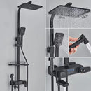 4 Ways Digital Display Shower Faucet Bathroom Thermostatic/Hot Cold Rainfall Shower Head Brass Rotate Mixers Bidet Faucet