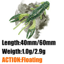 PEAK Floating Craws Lures 40mm/10pcs 60mm/8pcs Soft Lure Fishing Lures shrimp Lobster Soft Plastic Lure Fishing Lures