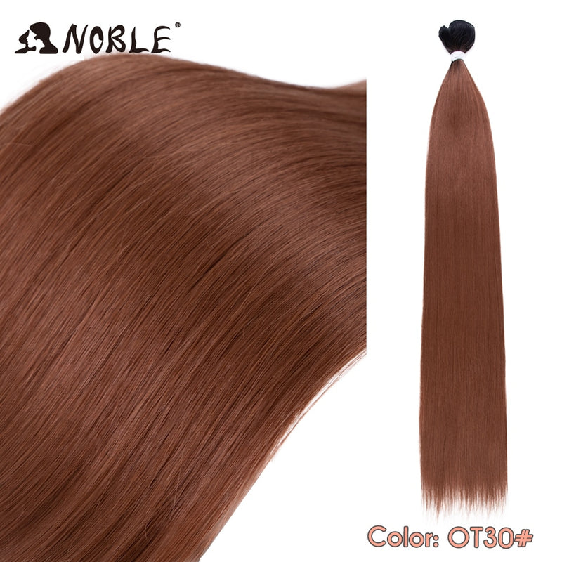 Noble Bundles Extensions 36 inch Yaki Straight Hair Bundles Ombre Brown Synthetic Hair Long Extensions Hair Synthetic Wefts