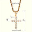 14K Gold Plated Hip Hop Cross Pendant Necklace for Women Male Iced Out Twisted Chain Long Necklace Fine Jewellery Accessories