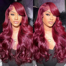 99j Burgundy Body Wave Human Hair 13x6 Lace Front Wigs High Density 30 Inch 13x4 Hd Lace Frontal Wigs For Women Choice Brazilian