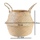 1Pc Nordic Style Seaweed Wicker Home Storage Perfect For Dirty Clothes Plants And Sundries Hanging Decor Basket