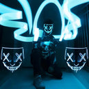 Halloween Horror-Masken LED Gesichtsleuchtmaske Gruselige Scream Leuchtmaske für Karneval Halloween Kostüme für Männer Leuchtet im Dunkeln