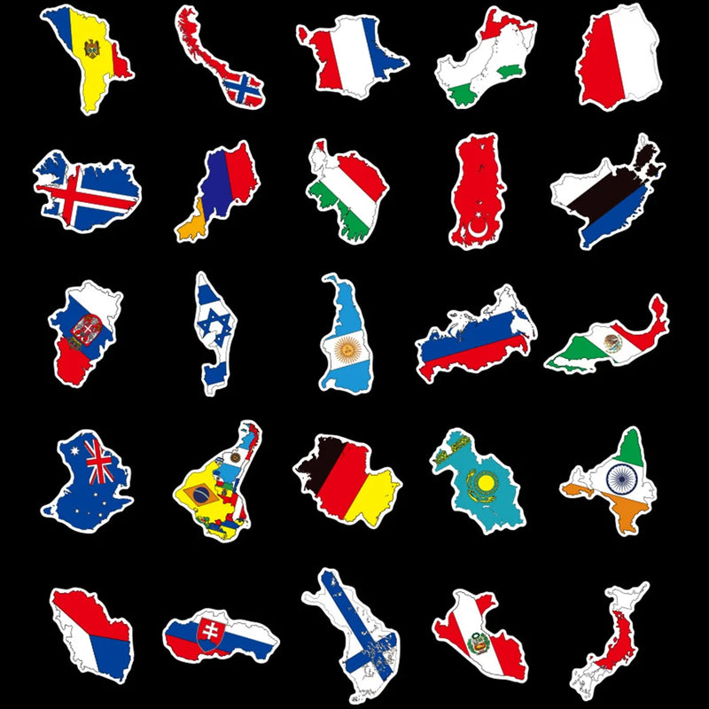 100 Pcs/2 Stickers Kit Varied Stationery for Laptop Self-adhesive National Flag Notebook Thomson