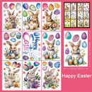 Easter Bunny Window Static Stickers Spring Flowers Living Room Window Glass Stickers Home Decorations Resurrection Day 2025