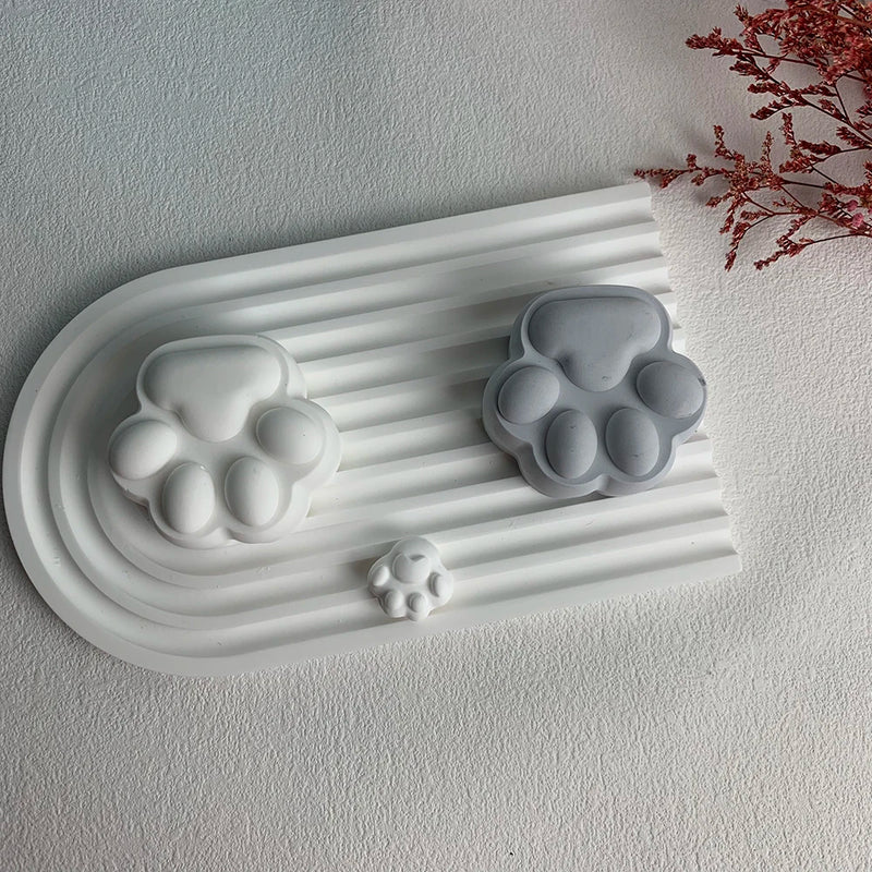 Cute Cat Paw Candle Diy Silicone Mold Aromatherapy Candle Soap Making Mould Resin Molds Home Decoration