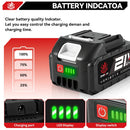 ONEVAN 15000mAh 22500mAh Lithium Ion Battery Rechargeable Battery With Charger Electric Wrench Power Tool For Makita 21V Battery Pin Tool