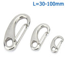 1-10pcs Length 30/40/50/70/100mm 304 Stainless Steel Egg Shape Spring Snap Hook Clip Wire Rope Quick Link Carabiner Boat Marine