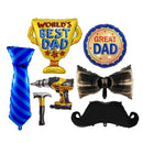 Best Dad Cup Aluminum Film Balloon Father's Day Party Decoration Blue Bowtie Beard Aluminum Foil Balloon