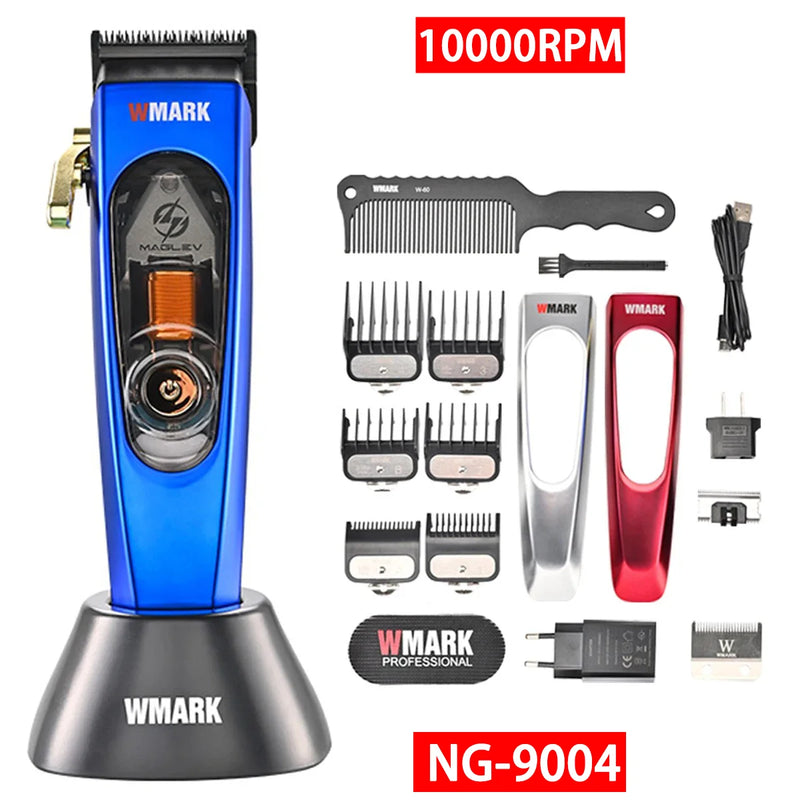 10000 RPM WMARK NG-9004 Maglev Motor Professional Hair Clipper for Men with Base Charger DLC Hair Cutting Machine Hair Trimmer