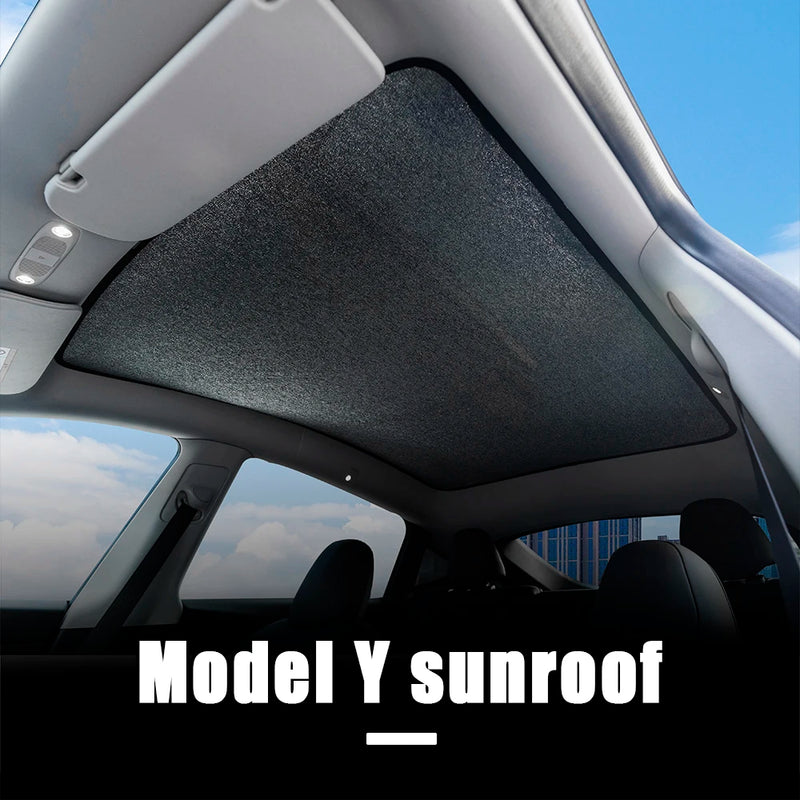 For Tesla Model Y Front Rear Sunroof Windshield Upgrade Split Sunshade Cool Down Skylight Glass Roof Shading Buckle Sun Shades