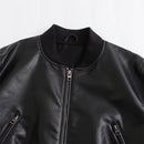 Aero-Chic Sculpted Faux Leather Pilot Jacket