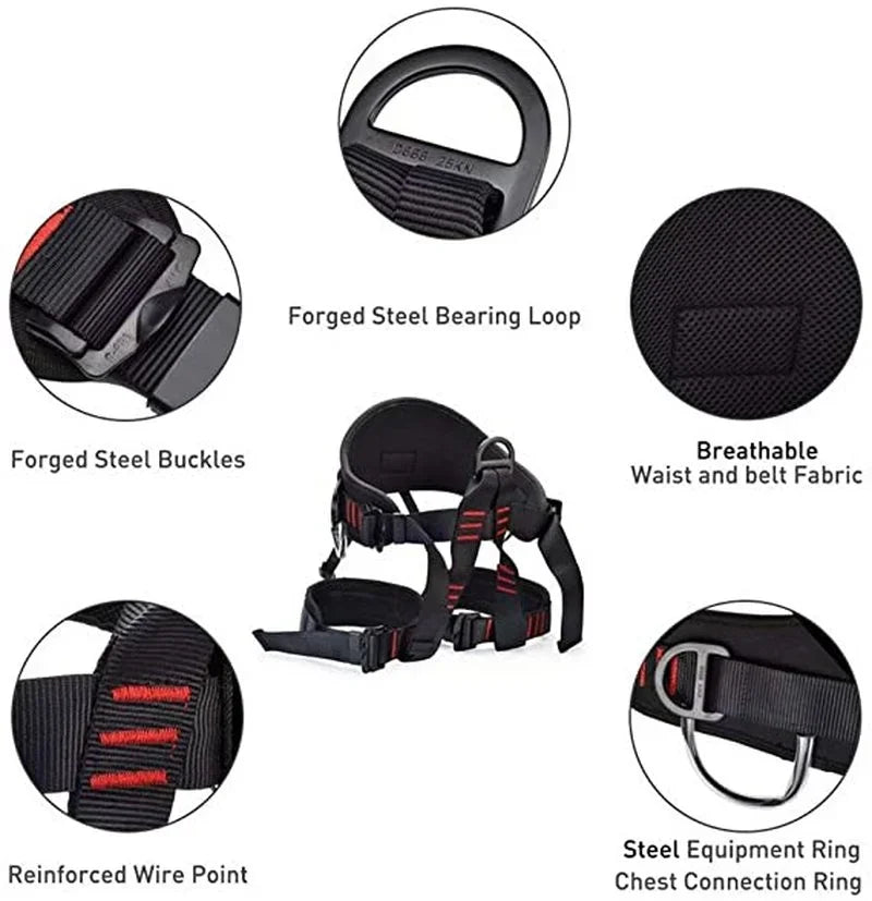 Professional Half-length Safety Belt Adjustable Harness Waist Support Equipment Outdoor Cave Climbing Mountaineering Harness