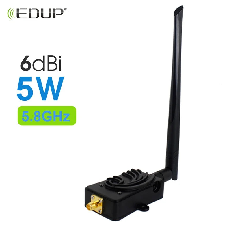 EDUP 8W 2.4Ghz WiFi Power Amplifier Extender 5.8Ghz 5W Signal Booster Wireless Range Repeater for Wi-Fi Router SMA Port Antenna