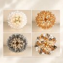 Amber Murano Glass Ceiling Chandelier Round for Dining Living Room Bedroom Modern Murano Glass Pendant Chandelier Light