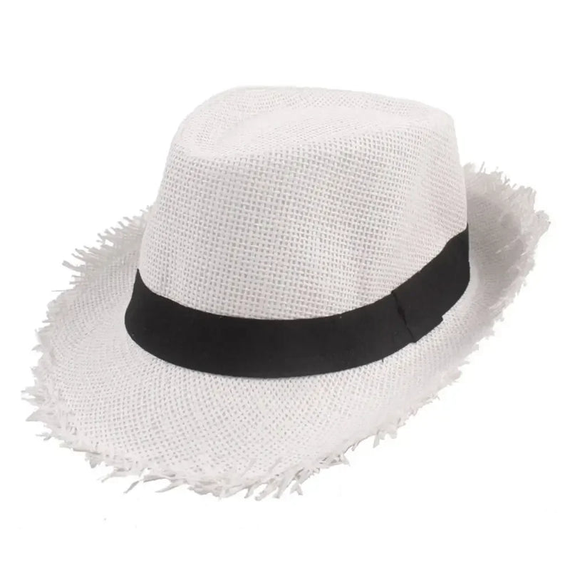 Straw Sun Hat Mens Womens Casual Breathable Cowboy Wide Brim Jazz Hat Sun Protection Fashion Beach Caps Summer