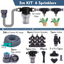 3/8" 9/12mm Misting Cooling System 0.6mm Nozzles Fine Atomizer PE Tubing Filter Self-priming Pump Garden Irrigation Watering Kit