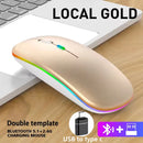 LED Wireless Mouse Rechargeable Silent Bluetooth-compatible Mouse Portable Dual Mode Computer Mice for Laptop Desktop MacBook