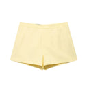 HH Summer Women Solid Square Collar Single Breasted Vest-style Sleeveless Top+High Waist Zipper Side Pocket Mini Shorts Suit