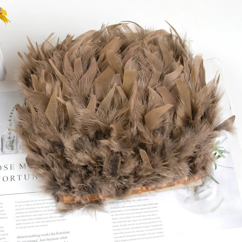 1 Meter Natural Turkey Feathers Trims 10-15cm for Sewing Ribbon Clothing Fringe Plumes Decoration DIY Crafts Wedding Party Dress